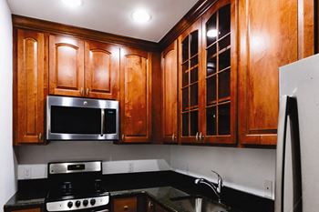 interior of kitchen at Gerard Street Apartments, Huntington, NY
